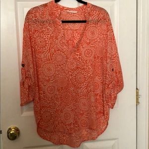 Lush 3/4 Sleve Printed Blouse
